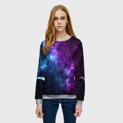 Женский свитшот 3D Neon galaxy неоновый космос - фото 2