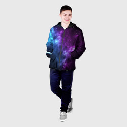 Мужская куртка 3D Neon galaxy неоновый космос - фото 2
