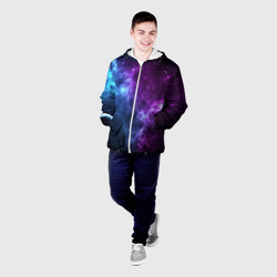 Мужская куртка 3D Neon galaxy неоновый космос - фото 2