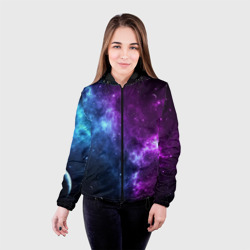 Женская куртка 3D Neon galaxy неоновый космос - фото 2