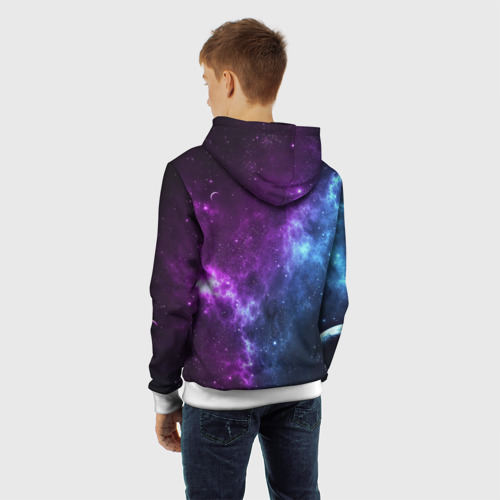 Детская толстовка 3D Neon galaxy неоновый космос, цвет белый - фото 7