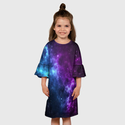 Детское платье 3D Neon galaxy неоновый космос - фото 2