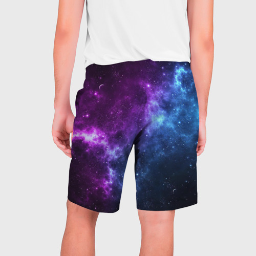 Мужские шорты 3D Neon galaxy неоновый космос, цвет 3D печать - фото 2