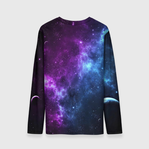 Мужской лонгслив 3D Neon galaxy неоновый космос, цвет 3D печать - фото 2