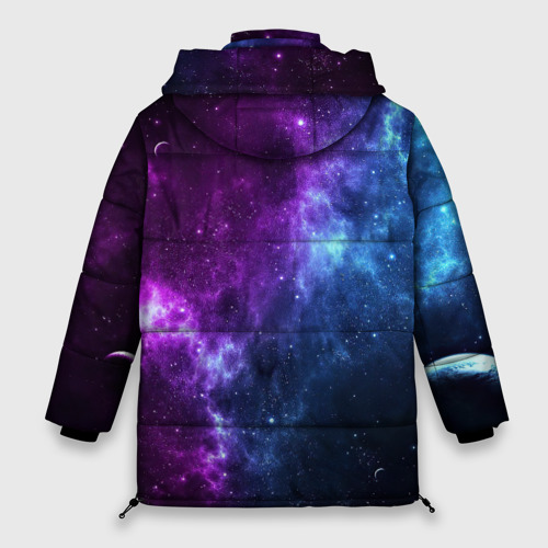 Женская зимняя куртка Oversize Neon galaxy неоновый космос, цвет черный - фото 2