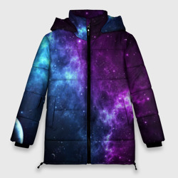 Женская зимняя куртка Oversize Neon galaxy неоновый космос