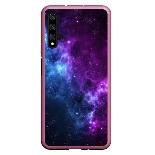 Чехол для Honor 20 Neon galaxy неоновый космос, цвет малиновый