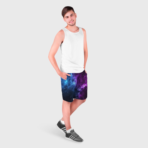 Мужские шорты 3D Neon galaxy неоновый космос, цвет 3D печать - фото 3