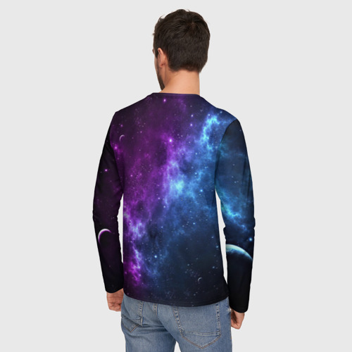 Мужской лонгслив 3D Neon galaxy неоновый космос, цвет 3D печать - фото 4