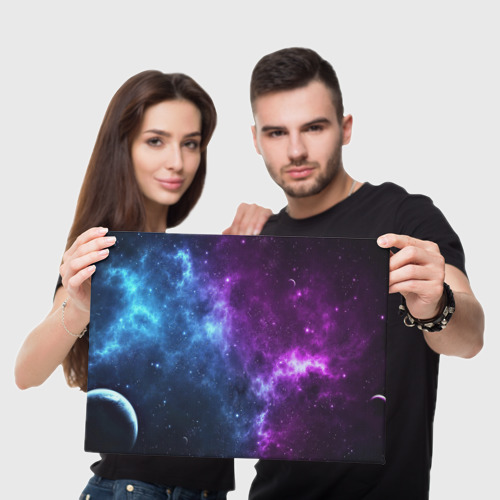 Холст прямоугольный Neon galaxy неоновый космос, цвет 3D печать - фото 5