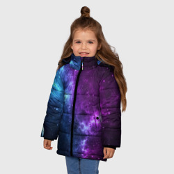 Зимняя куртка для девочек 3D Neon galaxy неоновый космос - фото 2