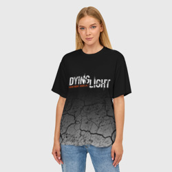 Женская футболка oversize 3D Dying light разломы трещины - фото 2