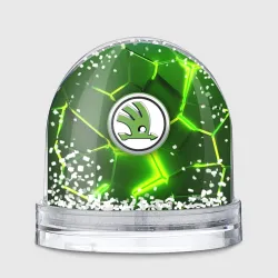 Игрушка Снежный шар Skoda 3D трещины 3D разлом неоновые плиты