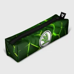 Пенал школьный 3D Skoda 3D трещины 3D разлом неоновые плиты