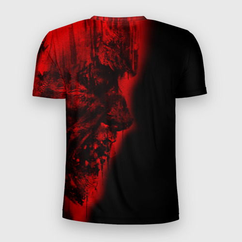 Мужская футболка 3D Slim Dying light red zombie face, цвет 3D печать - фото 2