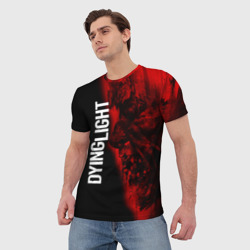 Мужская футболка 3D Dying light red zombie face - фото 2