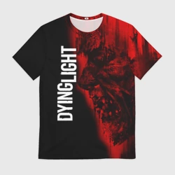 Мужская футболка 3D Dying light red zombie face