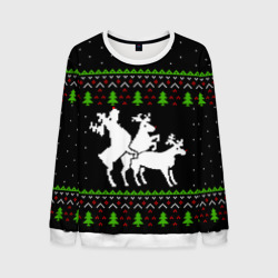 Новогодние три оленя - ugly sweater – Мужской свитшот 3D с принтом купить со скидкой в -35%