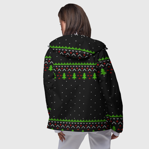 Женская ветровка 3D Новогодние три оленя - ugly sweater, цвет белый - фото 5