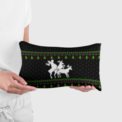 Подушка 3D антистресс Новогодние три оленя - ugly sweater - фото 2