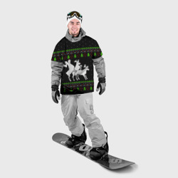 Накидка на куртку 3D Новогодние три оленя - ugly sweater - фото 2