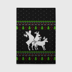 Обложка для автодокументов Новогодние три оленя - ugly sweater