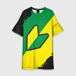 Детское платье 3D JDM green yellow logo