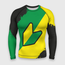 Мужской рашгард 3D JDM green yellow logo