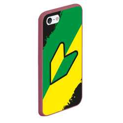 Чехол для iPhone 5/5S матовый JDM green yellow logo - фото 2