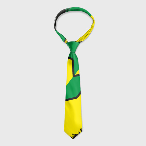 Галстук 3D JDM green yellow logo - фото 2