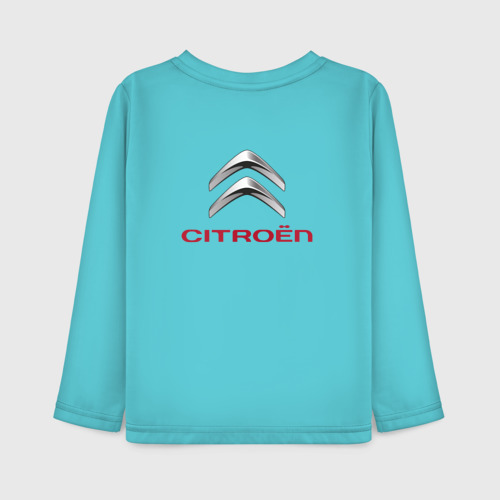 Детский лонгслив хлопок Citroen logo +спина, цвет бирюзовый - фото 2