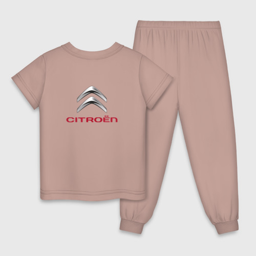 Детская пижама хлопок Citroen logo +спина, цвет пыльно-розовый - фото 2