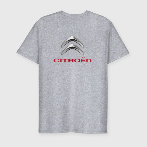 Мужская футболка хлопок Slim Citroen logo +спина, цвет меланж - фото 2