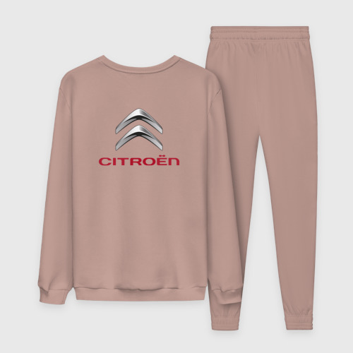 Женский костюм хлопок Citroen logo +спина, цвет пыльно-розовый - фото 2