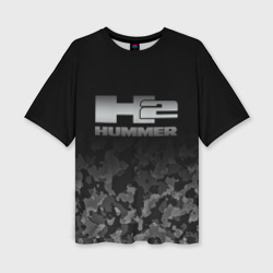 Женская футболка oversize 3D H2 Hummer logo