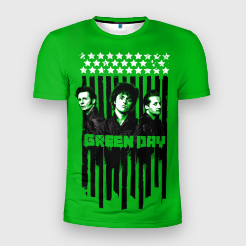 Мужская футболка 3D Slim Green day is here, цвет 3D печать