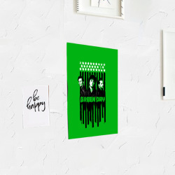 Постер с принтом Green day is here для любого человека, вид спереди №3. Цвет основы: белый