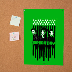 Постер с принтом Green day is here для любого человека, вид спереди №2. Цвет основы: белый