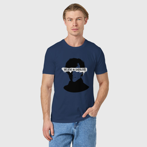 Мужская футболка хлопок Шерлок 2023, цвет темно-синий - фото 3