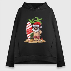 Женское худи Oversize хлопок Santa on vibe