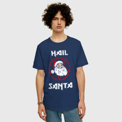 Мужская футболка хлопок Oversize Hail Santa - фото 2