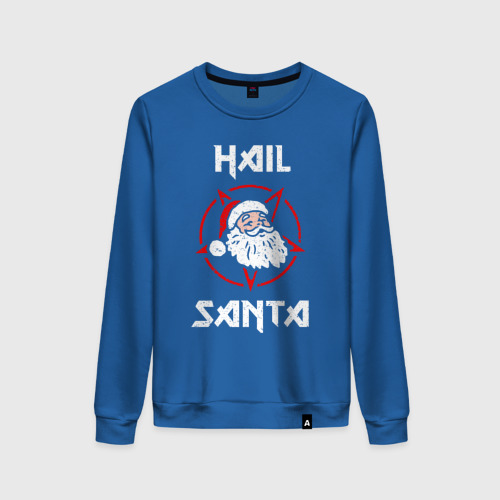 Женский свитшот хлопок Hail Santa, цвет синий