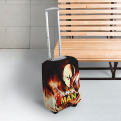 Чехол для чемодана 3D Огненный Сайтама One Punch-Man - фото 2