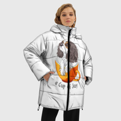Женская зимняя куртка Oversize Кавалер Кинг Чарльз Спаниель - фото 2