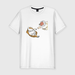Сотворение тигрёнка - пародия на Микеланджело – Мужская футболка хлопок Slim с принтом купить