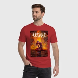 Мужская футболка хлопок Джинкс объятая пламенем Аркейн Лига Легенд - фото 2