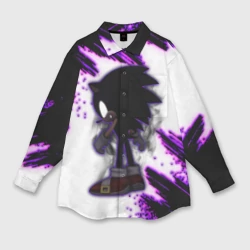 Женская рубашка oversize 3D Sonic Dark Соник
