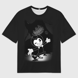 Женская футболка oversize 3D Bendy - Бенди игра