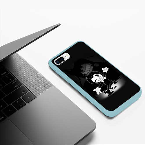 Чехол для iPhone 7Plus/8 Plus матовый Bendy - Бенди игра, цвет мятный - фото 5
