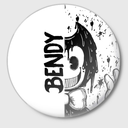 Значок Bendy - Бенди брызги краски, цвет белый